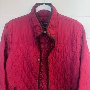 Lands End Womens Quilted Red barn cost Jacket sack 14-16P